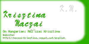 krisztina maczai business card